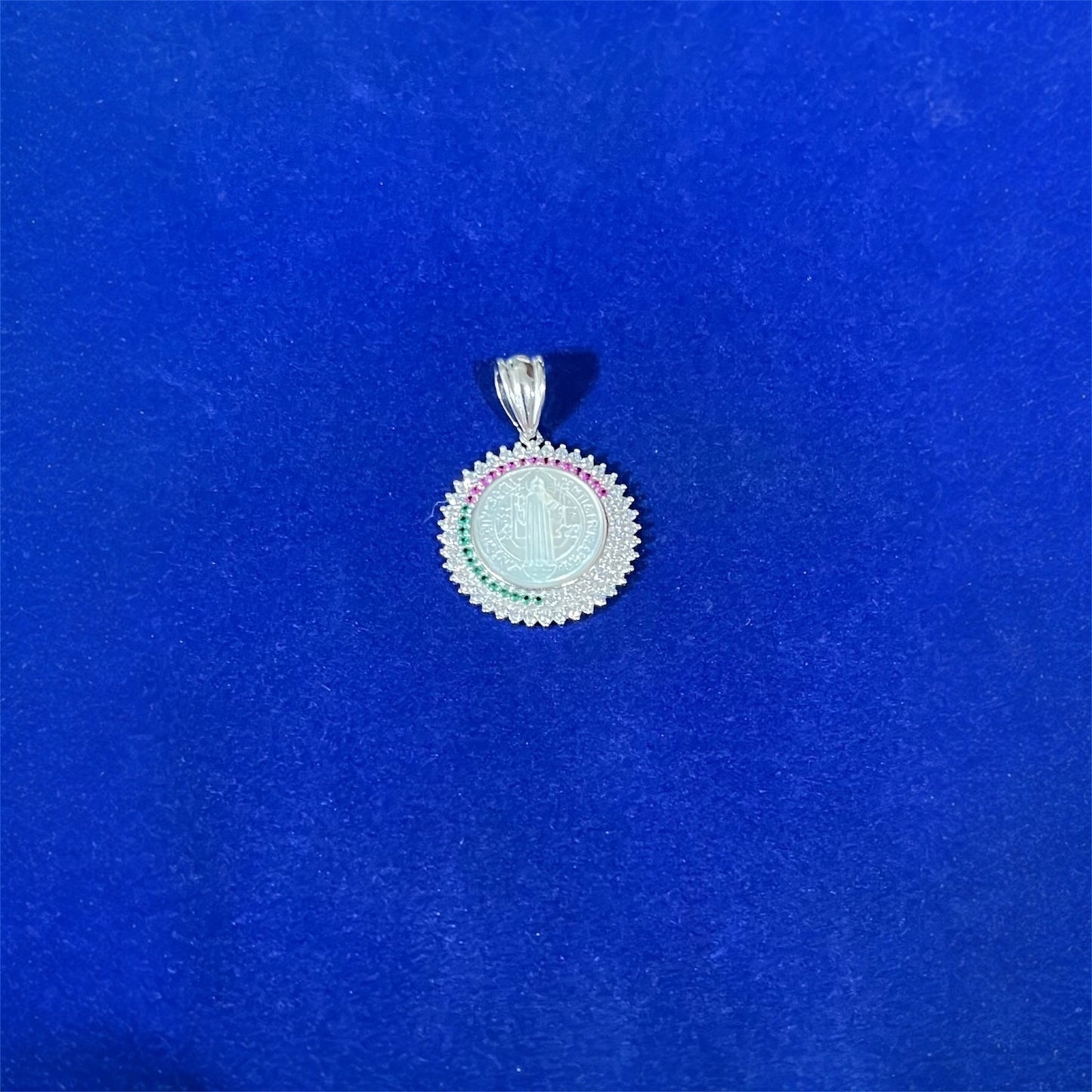 925 Sterling Silver San Benito CZ Colors Pendant 3.5 cm