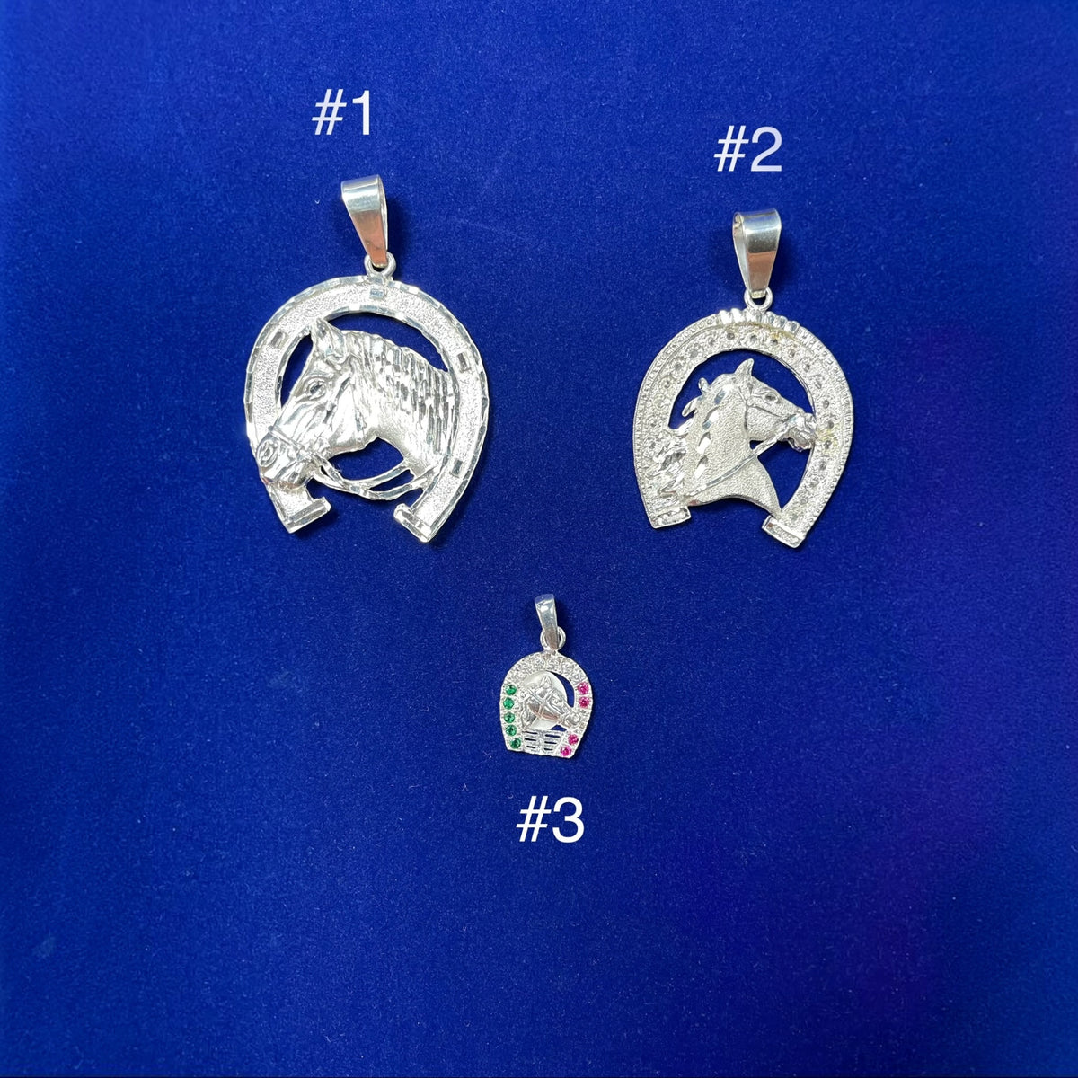 925 Sterling Silver Horse & Horseshoe Pendants – Assorted Styles