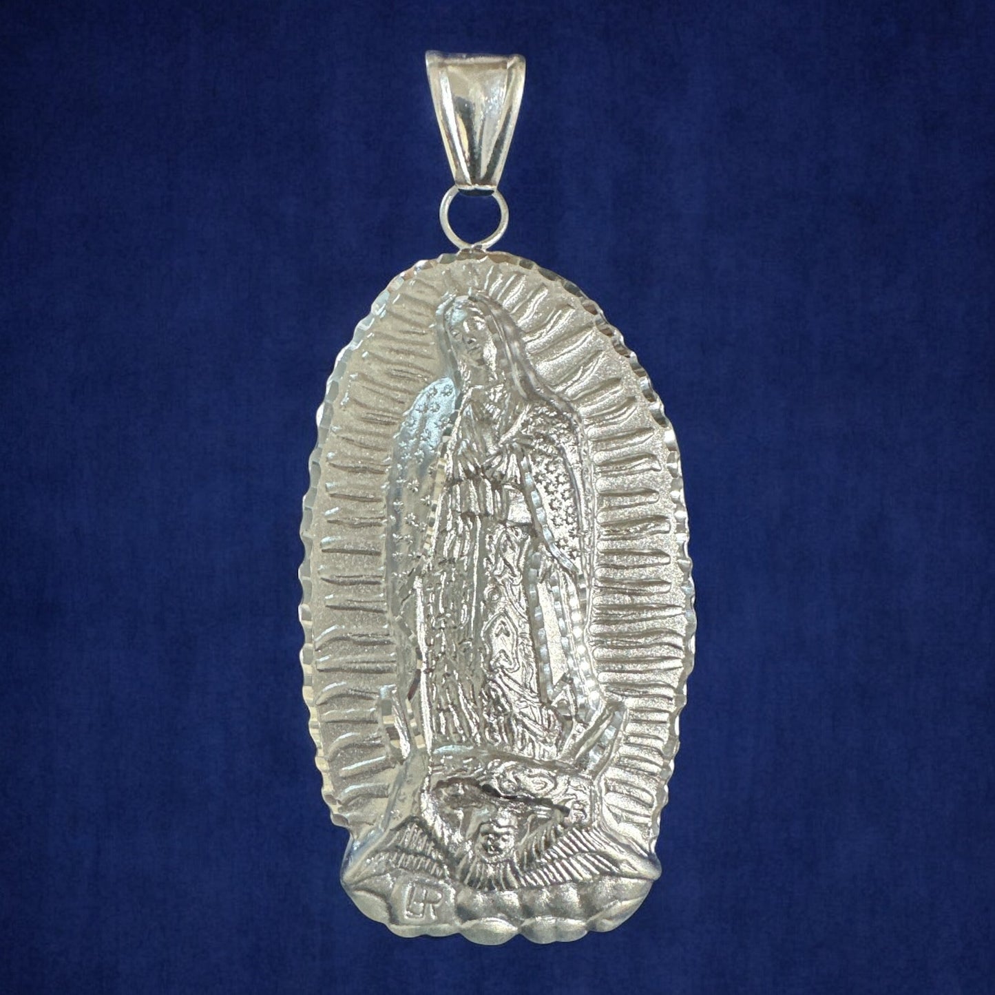 925 Sterling Silver Virgin de Guadalupe Pendant – 4"