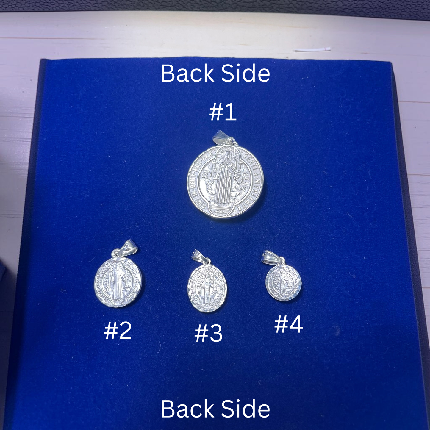 925 Sterling Silver Double-Sided San Benito & Jesus Pendant