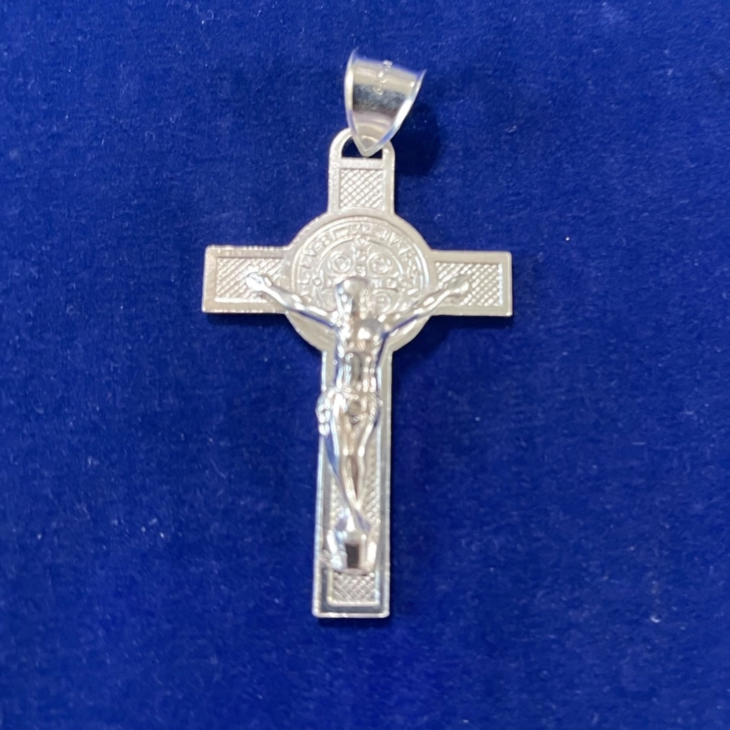 925 Sterling Silver San Benito Cross Pendant - 6cm