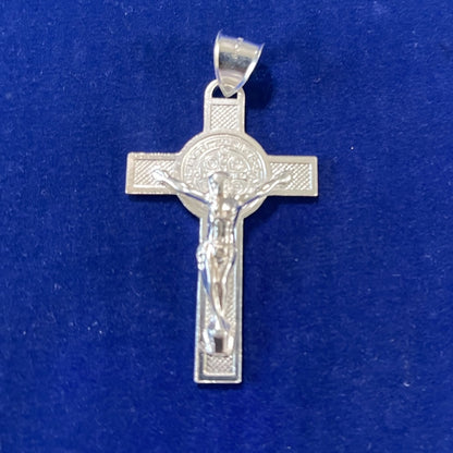 925 Sterling Silver San Benito Cross Pendant - 6cm