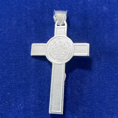 925 Sterling Silver San Benito Cross Pendant - 6cm