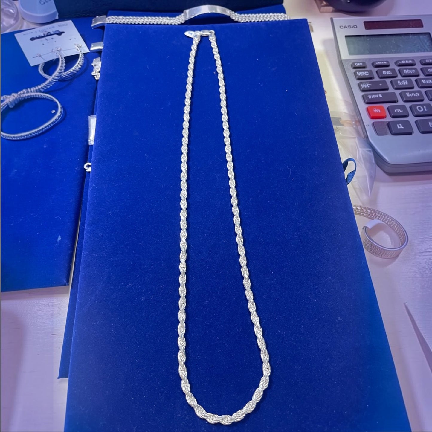 925 Sterling Silver Rope Chain Necklace – 4.5 mm, 26"