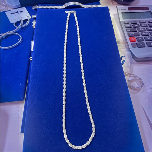 925 Sterling Silver Rope Chain Necklace – 4.5 mm, 26"