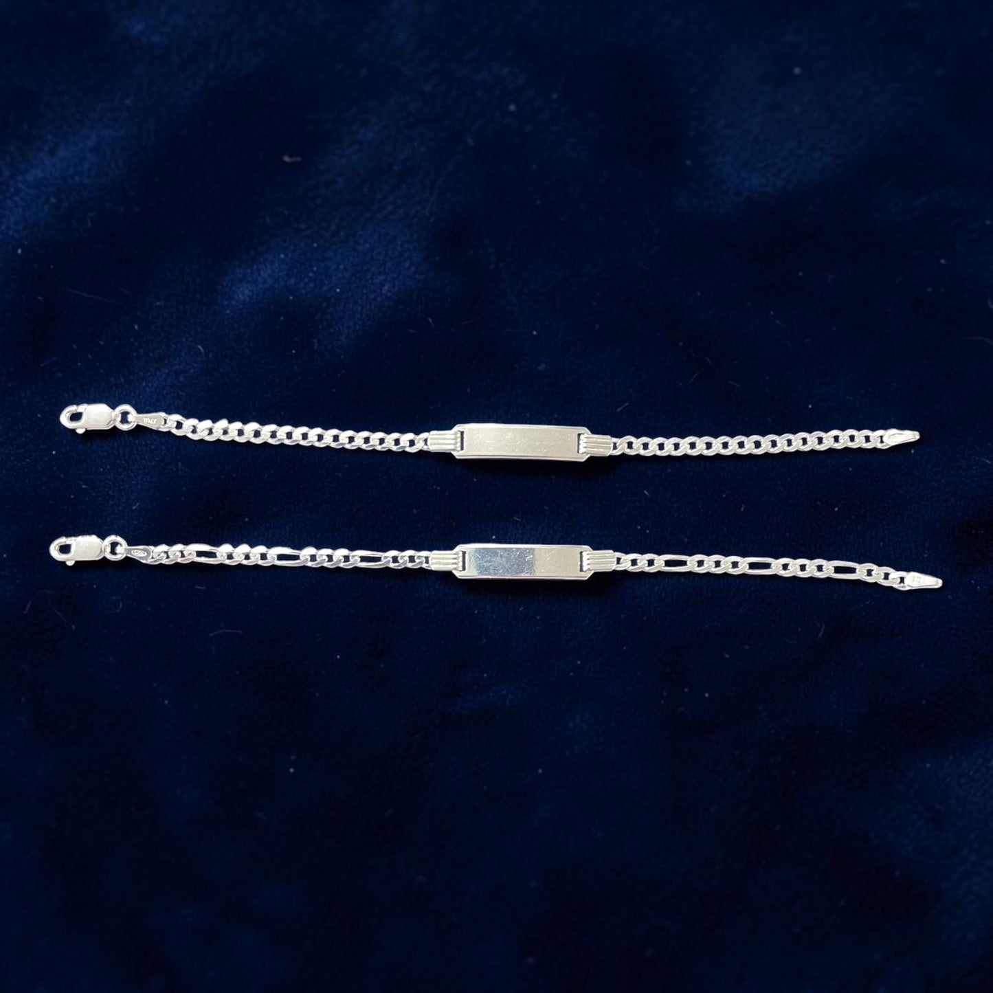 925 Sterling Silver ID Bracelets -Cuban & Figaro