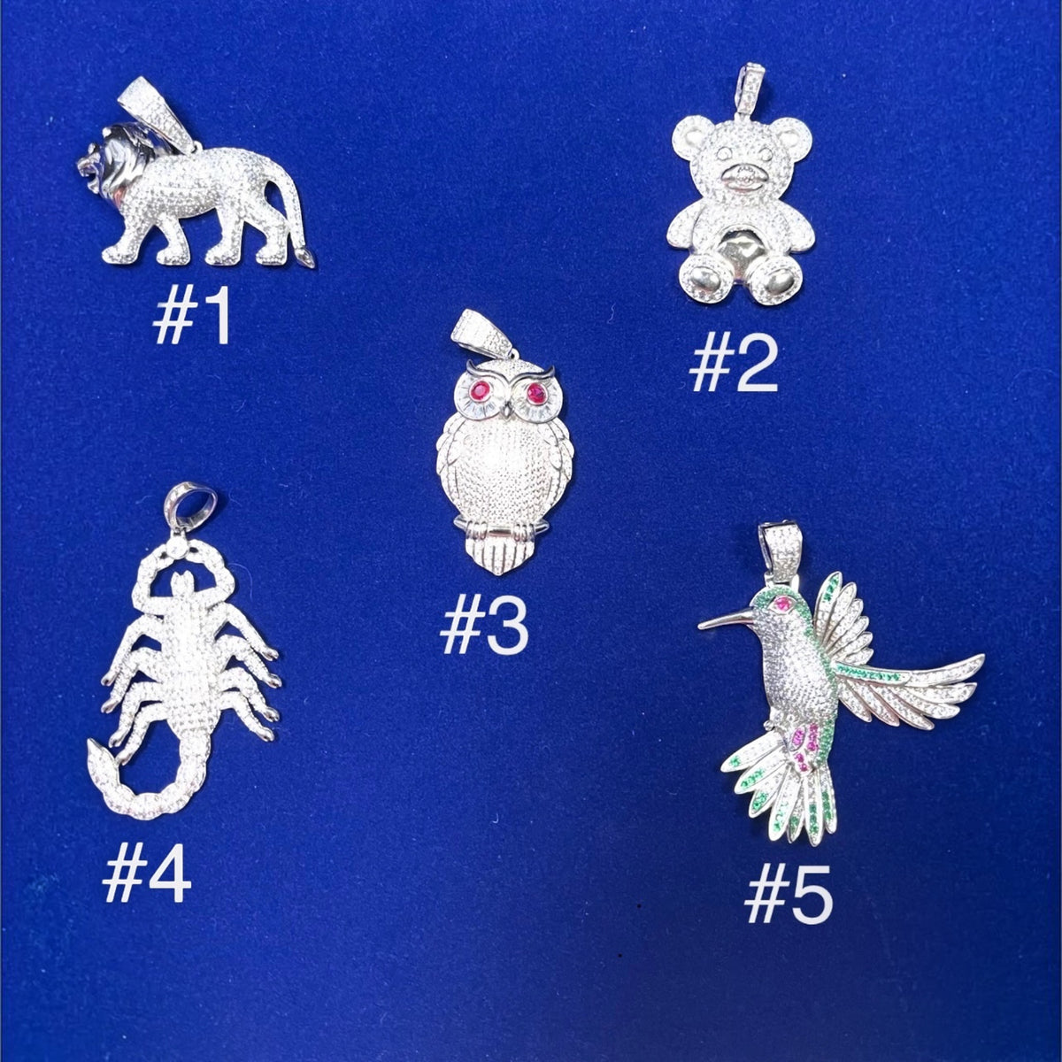 925 Sterling Silver CZ Animal Pendants – Assorted Styles