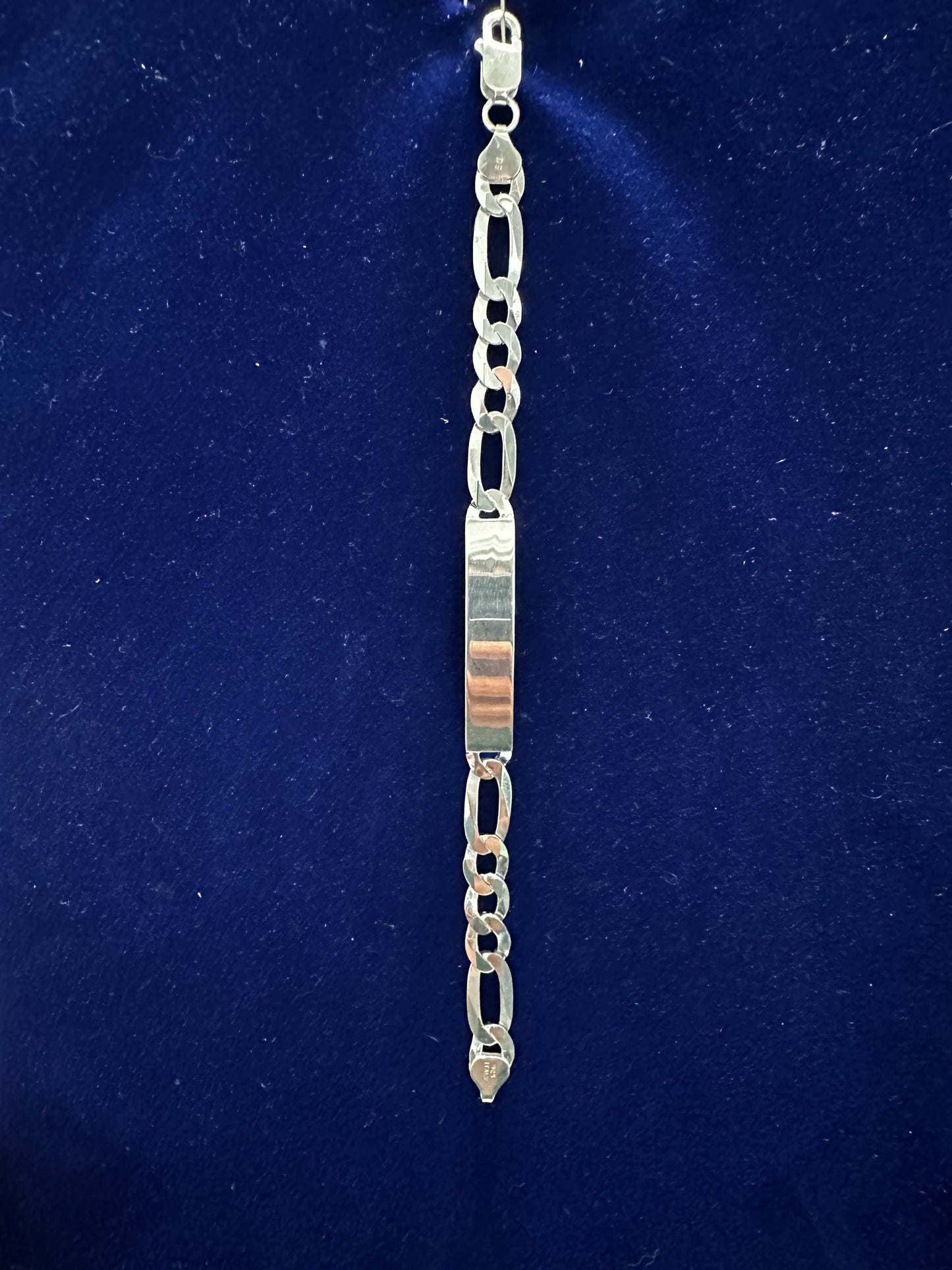 925 Sterling Silver Cuban & Figaro ID Bracelet – 7.5mm / 8mm