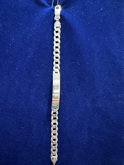 925 Sterling Silver Cuban & Figaro ID Bracelet – 7.5mm / 8mm