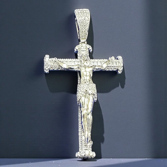 925 Sterling Silver Jesus Crucifix Pendant – 2.5"