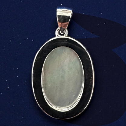 925 Sterling Silver Virgin Mary Shell Pendant – Optional Figaro Chain