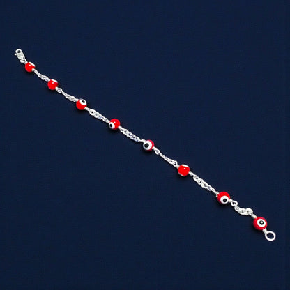 Handmade 925 Sterling Silver Red Evil Eye Bracelet – 6mm Beads (7" / 7.5" / 8")