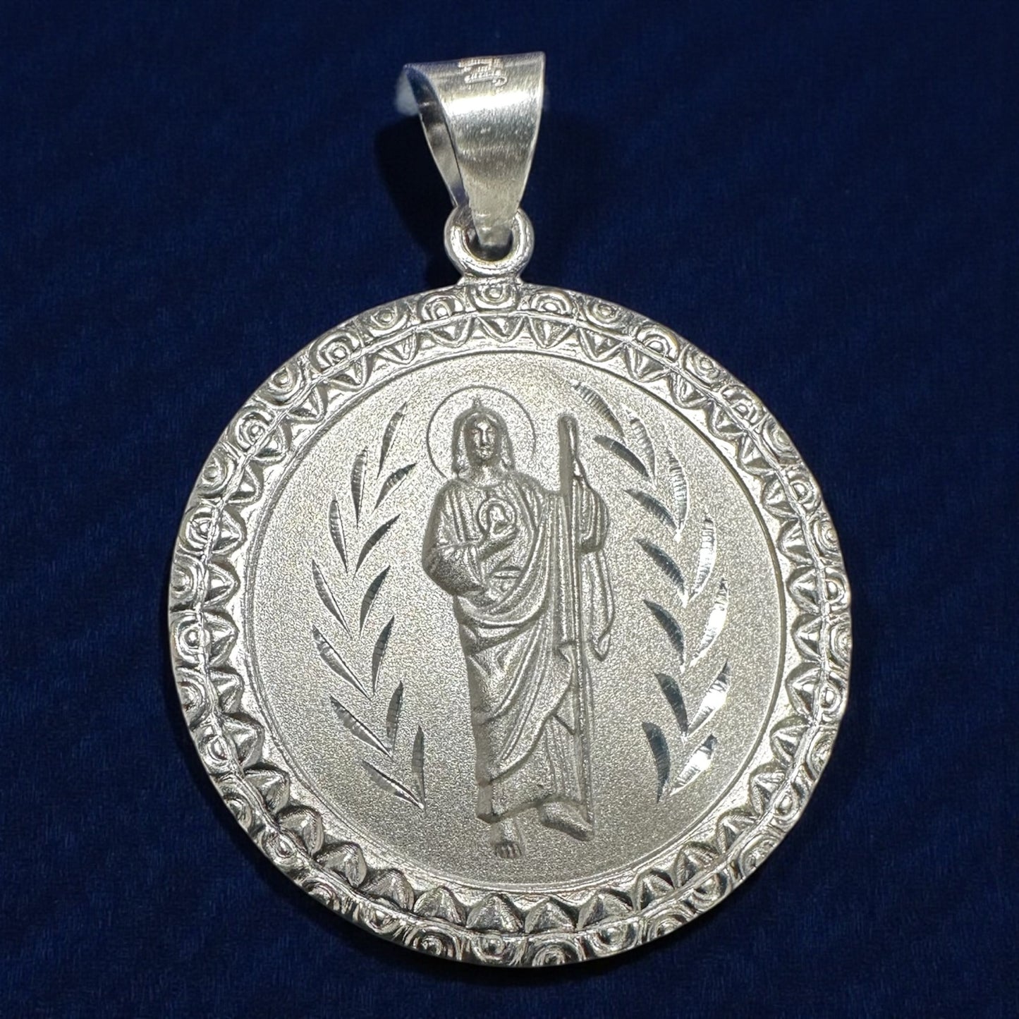 925 Sterling Silver Double-Sided Engraved Pendant – Virgin Mary & Saint Jude (3cm / 4cm)