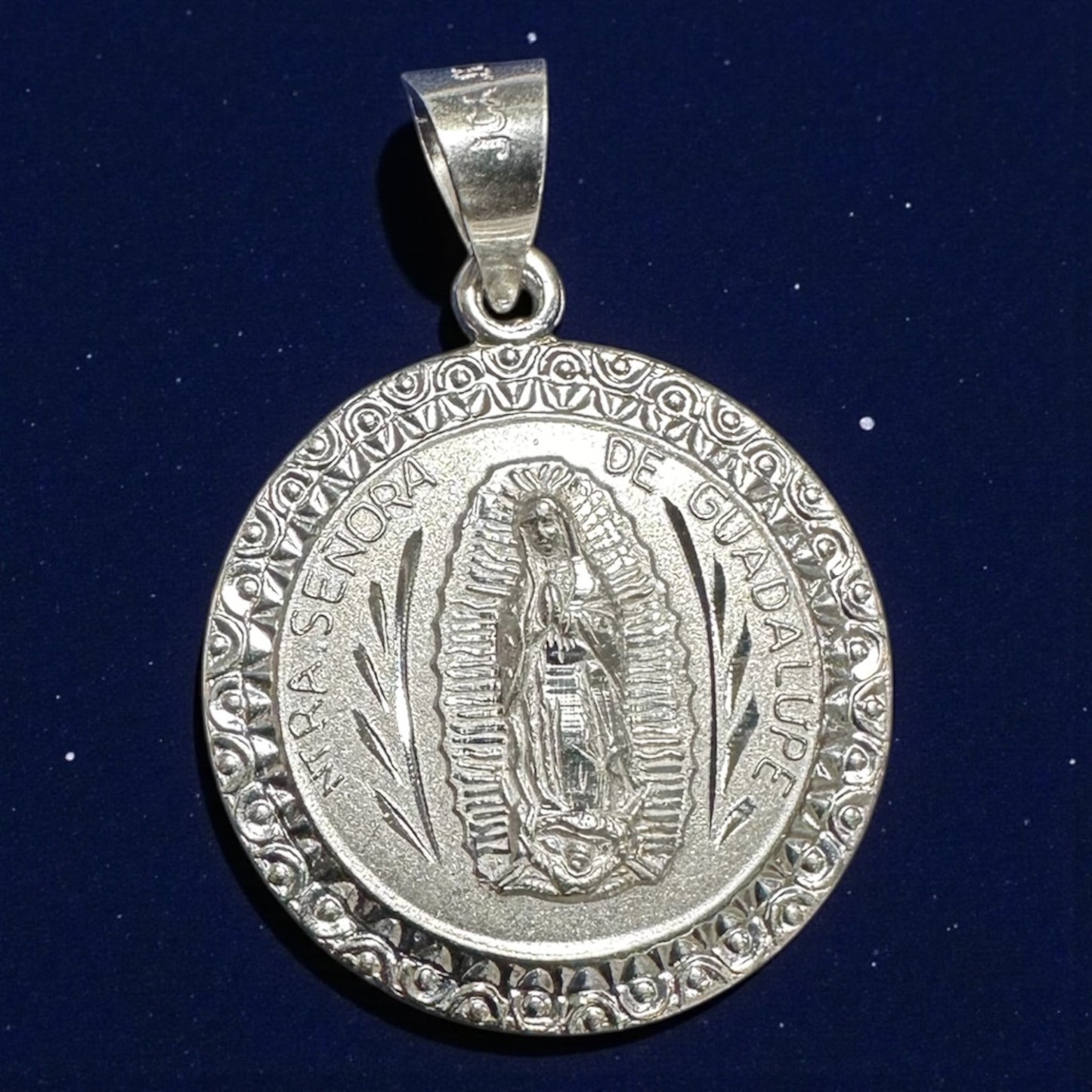 925 Sterling Silver Double-Sided Engraved Pendant – Virgin Mary & Saint Jude (3cm / 4cm)