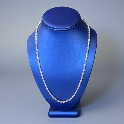 925 Sterling Silver Rope Chain – 3mm 22”, 24”, 26”