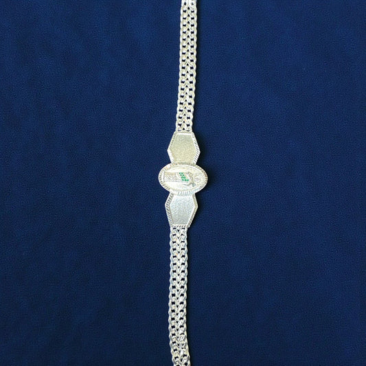 925 Sterling Silver Saint Jude & Virgin Mary Petatillo Bracelet – 7” & 8”