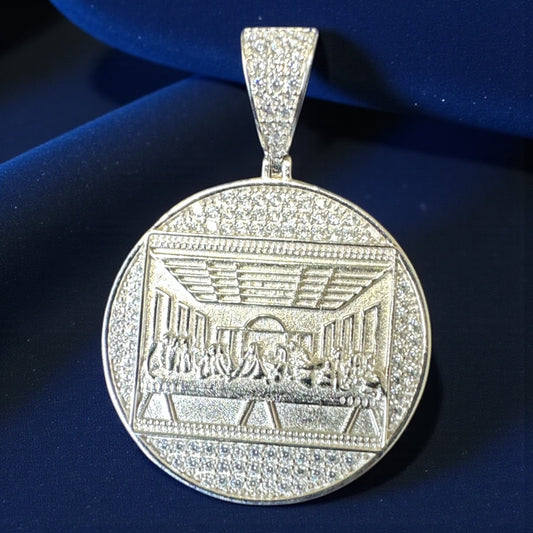 925 Sterling Silver Last Supper Pendant – 4 cm