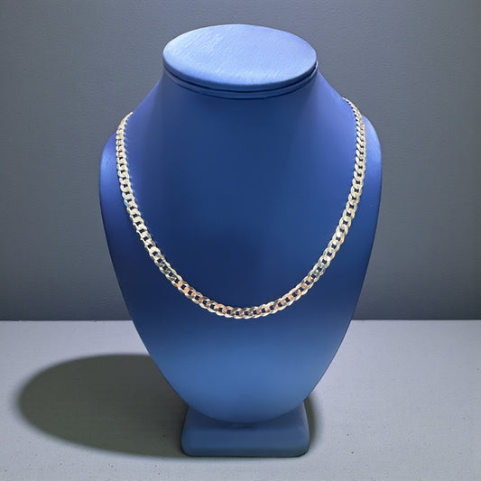 925 Sterling Silver Diamond Cut Cuban Necklace – 8mm