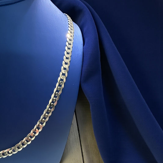 925 Sterling Silver Diamond Cut Cuban Necklace – 6mm