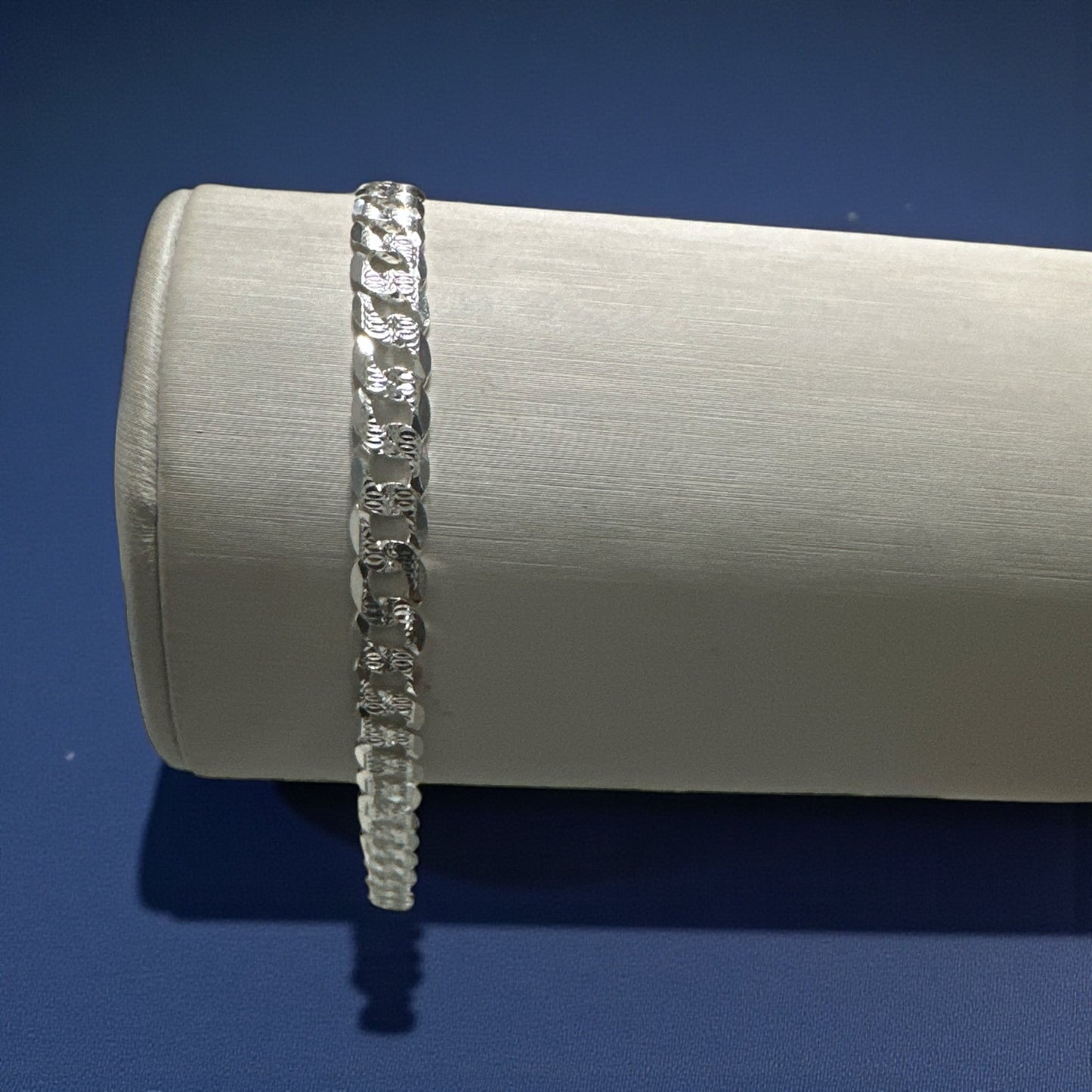 925 Sterling Silver Diamond Cut Cuban Bracelet – 6.5mm & 7.5mm