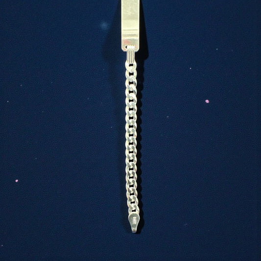 925 Sterling Silver Cuban ID Bracelet – 4mm