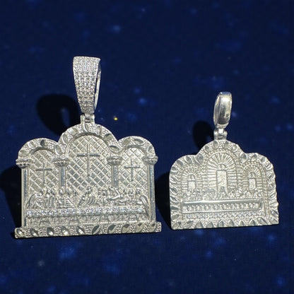 925 Sterling Silver Last Supper Pendant – 1.5" / 2"