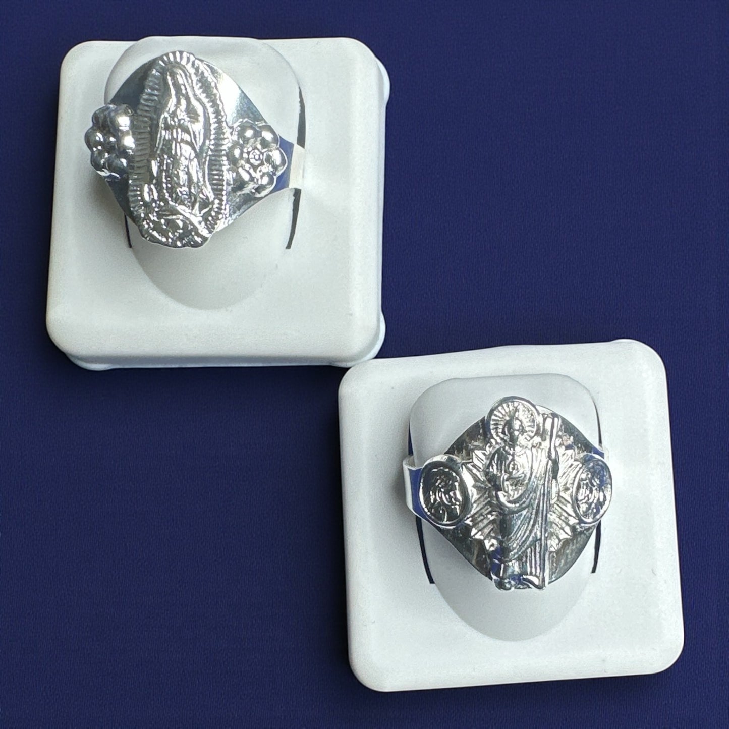 925 Sterling Silver Religious Rings – St. Jude & Virgen de Guadalupe