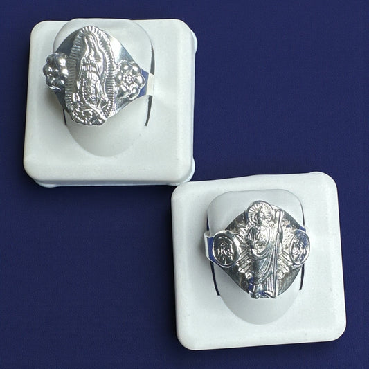 925 Sterling Silver Religious Rings – St. Jude & Virgen de Guadalupe