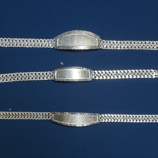 925 Sterling Silver 10mm & 7mm ID Bracelet – 7'', 8'', 9''