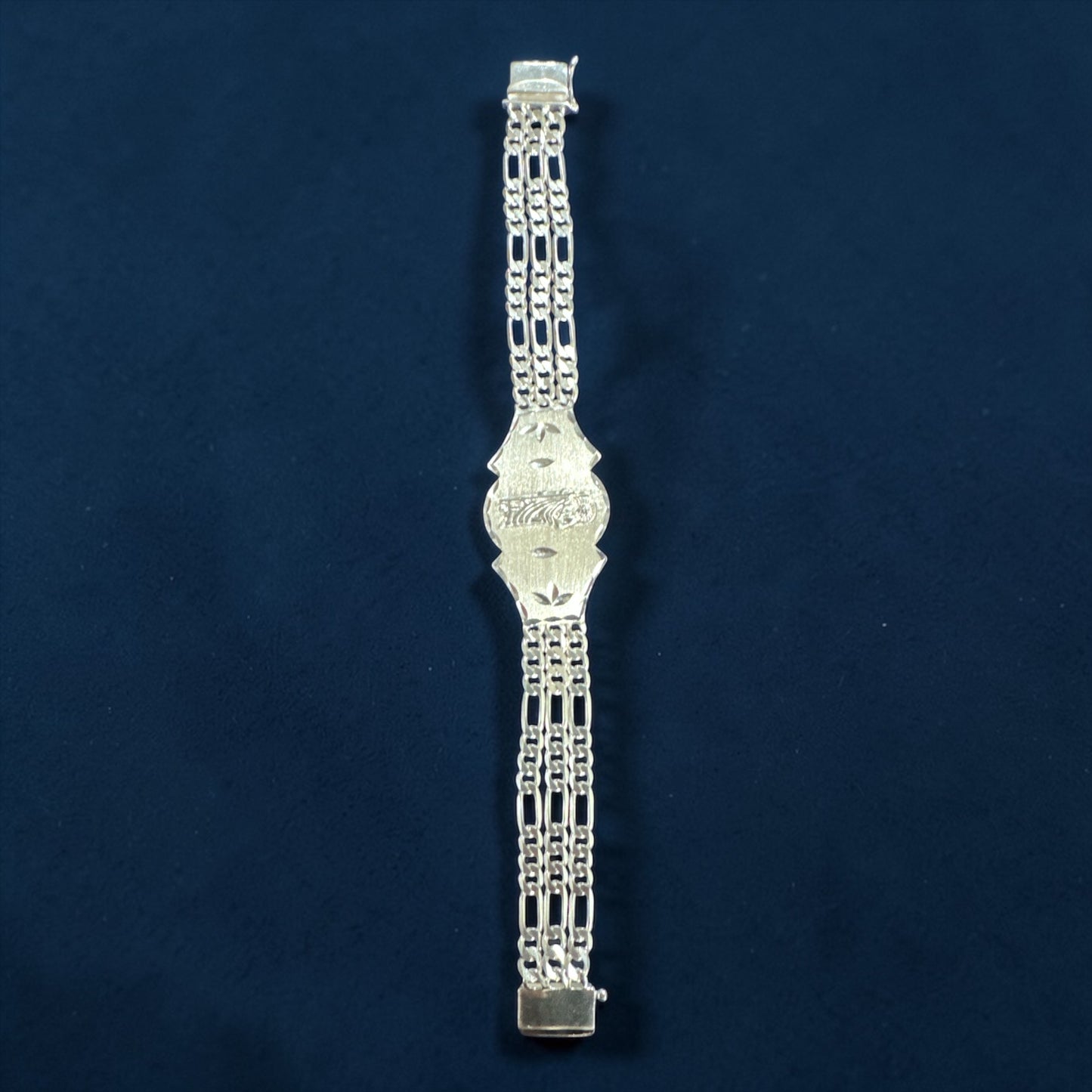 925 Sterling Silver Saint Jude & Virgen de Guadalupe Figaro ID Bracelets – Single Line / 3 Line