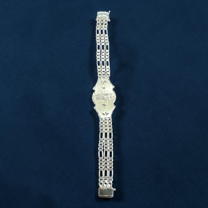925 Sterling Silver Saint Jude & Virgen de Guadalupe Figaro ID Bracelets – Single Line / 3 Line