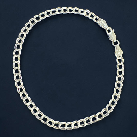 925 Sterling Silver Double Link Bracelet