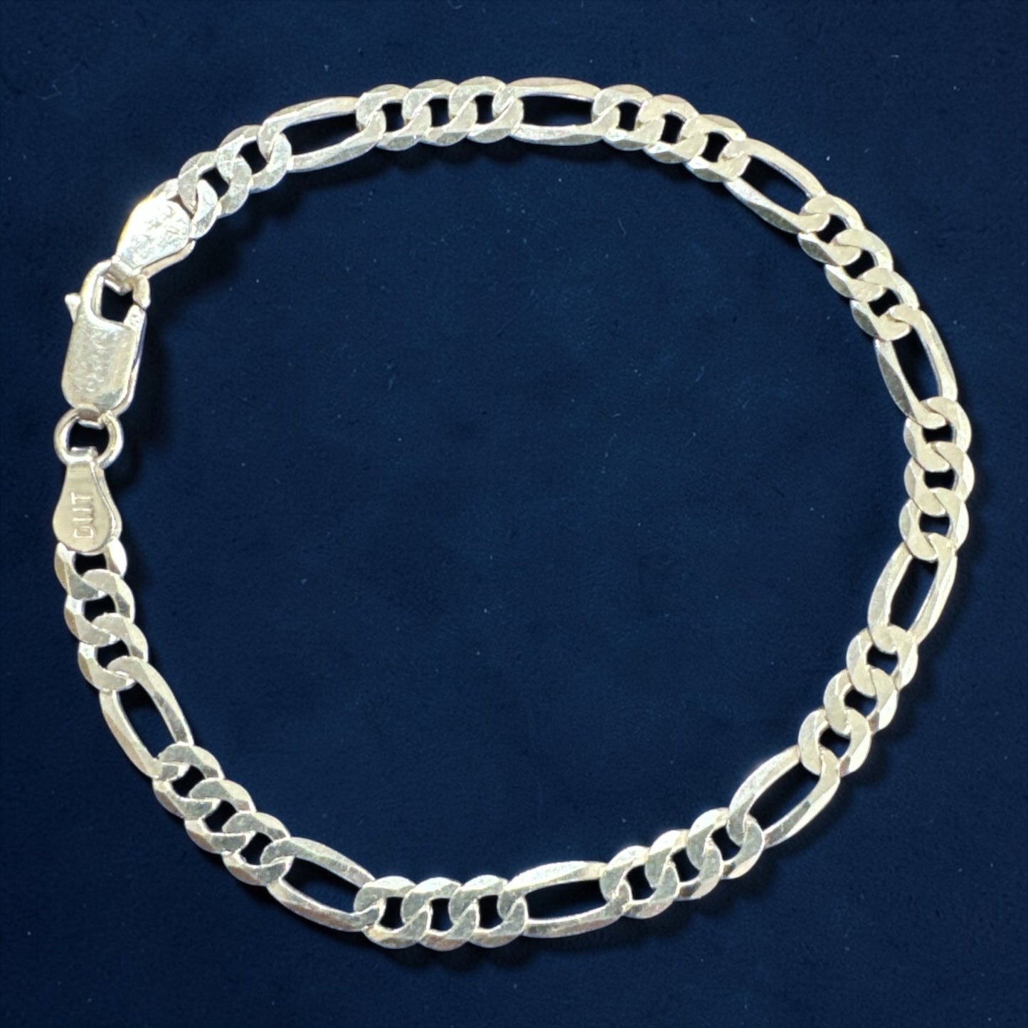 925 Sterling Silver Figaro Link Bracelet