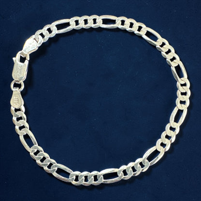 925 Sterling Silver Figaro Link Bracelet