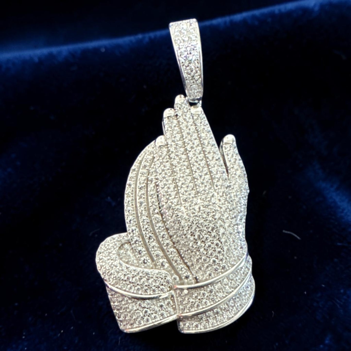925 Sterling Silver 3D Mano de Fátima Pendant 4.5cm  (With & Without Cross)